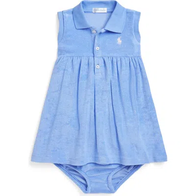 Polo Ralph Lauren Babies' Ralph Lauren Terry Cloth Sleeveless Polo Dress & Bloomers In Harbor Island Blue