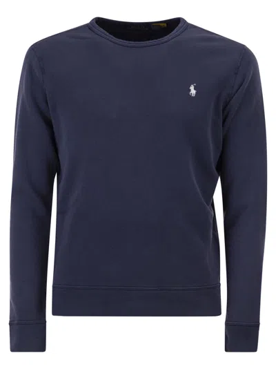 Polo Ralph Lauren Terry Cloth Sweatshirt In Blue