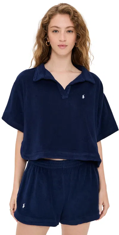Polo Ralph Lauren Terry Collar Shirt & Short Set Navy