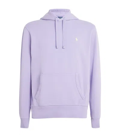 Polo Ralph Lauren Terry Cotton Polo Pony Hoodie In Purple