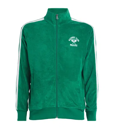 Polo Ralph Lauren Terry Embroidered Track Jacket In Green