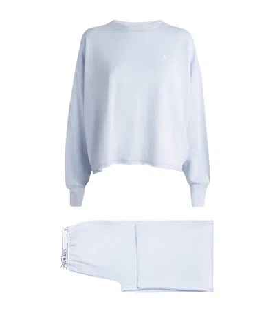 Polo Ralph Lauren Terry Long Pyjama Set In Blue
