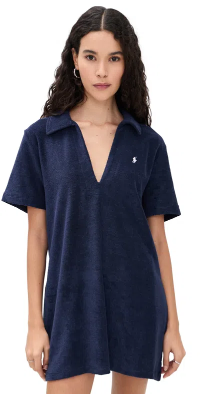 Polo Ralph Lauren Terry Polo Cover Up Dress Navy Blue