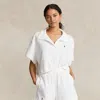 Polo Ralph Lauren Terry Polo Shirt And Short Cover-up Set In White