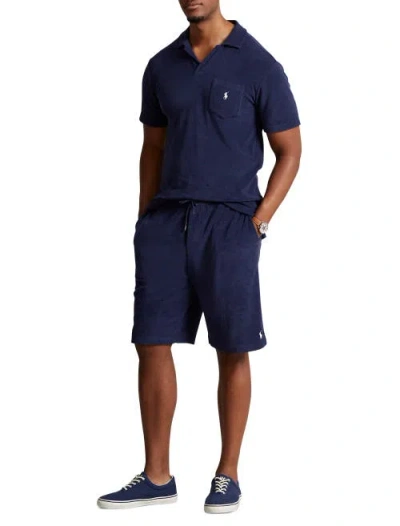 Polo Ralph Lauren Terry Polo Shirt In Refined Navy