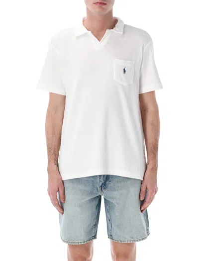 Polo Ralph Lauren Custom Fit Polo Shirt Chest Pocket In White