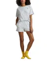 Polo Ralph Lauren Terry Short Sleeve Shorty Set In Vinyard Stripe