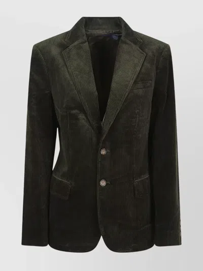 Polo Ralph Lauren Textured Blazer Notched Lapel In Green