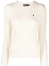 Polo Ralph Lauren Womens Cream Julianna Brand-embroidered Regular-fit Cotton-knit Jumper