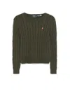 Polo Ralph Lauren Textured Cable Knit Long Sleeve Pullover In Green