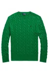 Polo Ralph Lauren Textured Cable Knit Sweater In Green