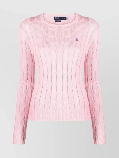 POLO RALPH LAUREN TEXTURED CABLE-KNIT SWEATER WITH SCALLOPED DETAILING