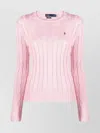 Polo Ralph Lauren Textured Cable-knit Sweater With Scalloped Detailing In Pink