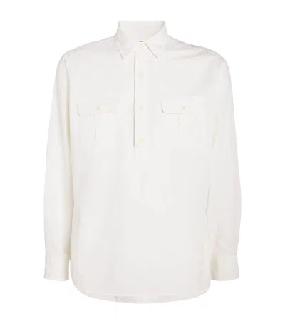 Polo Ralph Lauren Textured Collared Overshirt In White