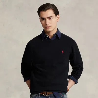 Polo Ralph Lauren Textured Cotton Crewneck Jumper In Black