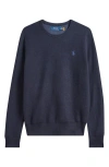 Polo Ralph Lauren Textured Cotton Crewneck Sweater In Blue