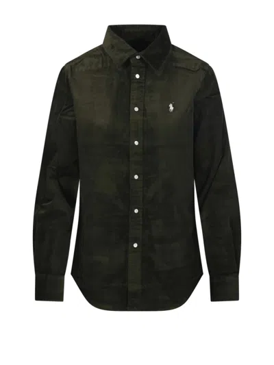 Polo Ralph Lauren Textured Cotton Sport Shirt In Green