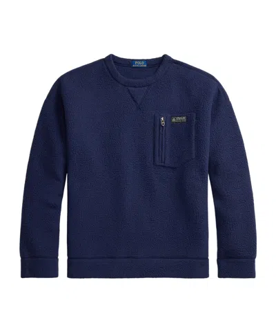 Polo Ralph Lauren Textured Crewneck Sweatshirt In Blue