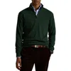 Polo Ralph Lauren Textured Double Knit Quarter Zip Pullover In Green