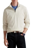 Polo Ralph Lauren Textured Double Knit Quarter Zip Pullover In Neutral