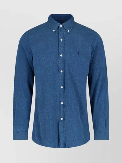 Polo Ralph Lauren Textured Fabric Button-down Collar Long Sleeves Shirt