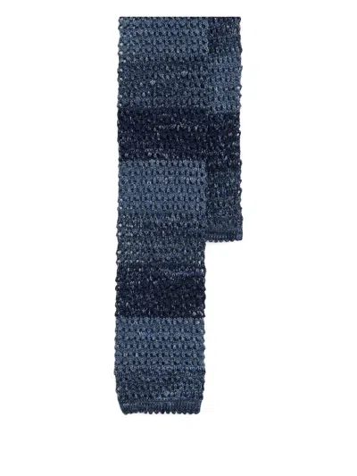Polo Ralph Lauren Textured Knitted Tie In Blue