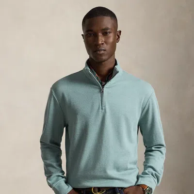 Polo Ralph Lauren Textured Quarter-zip Pullover In Greenscape/nevis