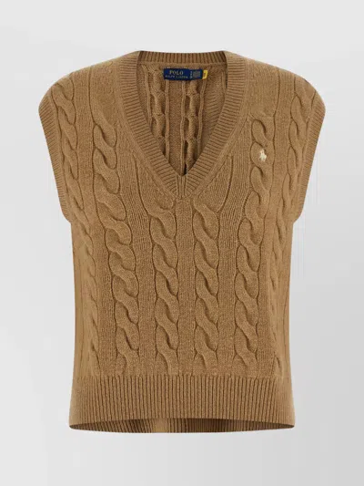 Polo Ralph Lauren Textured Sleeveless Vest Side Slits