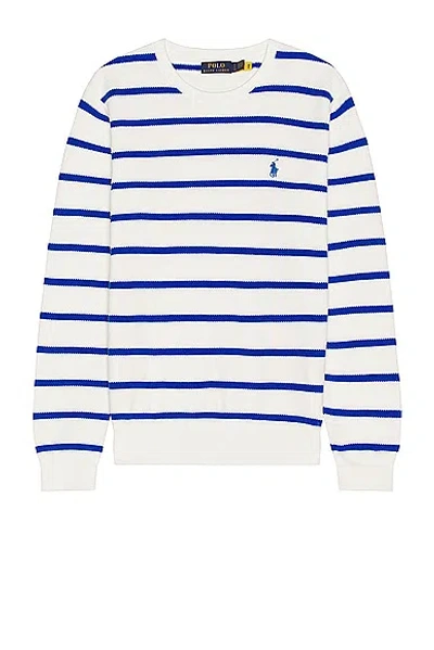 Polo Ralph Lauren Textured Sweater In Deckwash White Combo