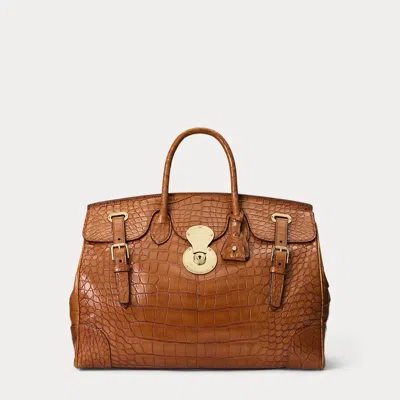 Polo Ralph Lauren The Alligator Ricky Bag In Honey/palladium