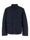Polo Ralph Lauren 'the Beaton' Blue Jacket With Corduroy Collar And Logo Patch On The Sleeve In Tech Fabric Man In Blue