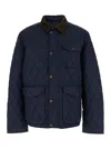 Polo Ralph Lauren 'the Beaton' Blue Jacket With Corduroy Collar And Logo Patch On The Sleeve In Tech Fabric Man In Blue