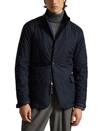 Polo Ralph Lauren The Beaton Gabardine Quilted Down Sport Coat In Blue