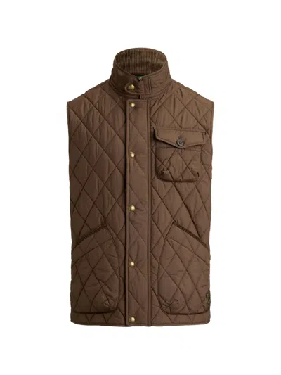 Polo Ralph Lauren The Beaton Quilted Utility Gilet In Brown