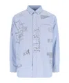 Polo Ralph Lauren Casual Shirt With Graphic Print And Chest Pocket In Blue