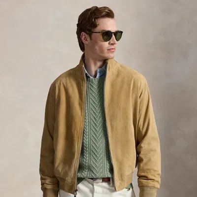 Polo Ralph Lauren The Charleton Suede Jacket In Cafe Tan Suede In Brown