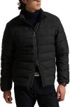 Polo Ralph Lauren The Colden Herringbone Down Jacket In Black
