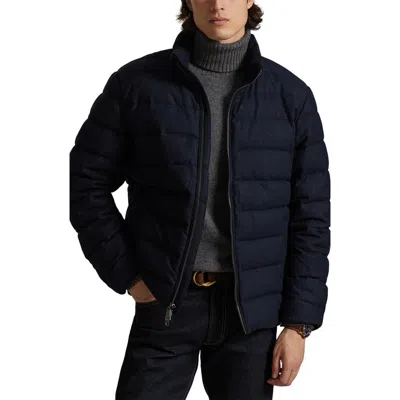 Polo Ralph Lauren The Colden Herringbone Down Jacket In Blue