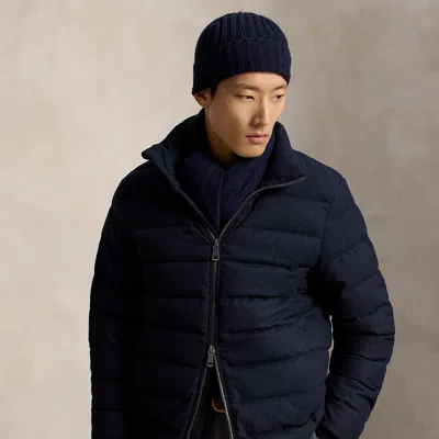 Polo Ralph Lauren The Colden Herringbone Down Jacket In Navy In Blue
