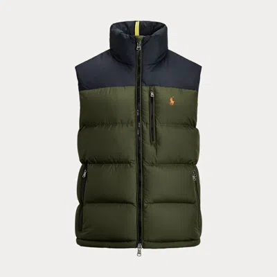 Polo Ralph Lauren The Gorham Colour-blocked Down Gilet In Green