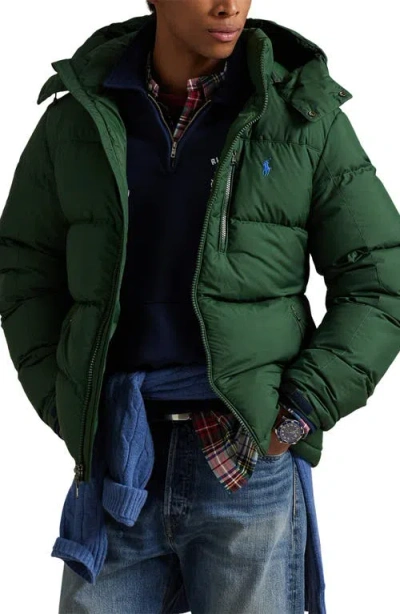Polo Ralph Lauren The Gorham Down Jacket With Removable Hood In Green