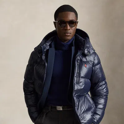 Polo Ralph Lauren The Gorham Glossed Down Jacket In Collection Navy Glossy In Blue