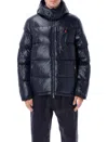 Polo Ralph Lauren The Gorham Glossed Down Jacket With Detachable Hood In Blue