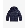 Polo Ralph Lauren Fined Navy The Gorham Glossed Nylon-down Jacket 6-14 Years In Blue