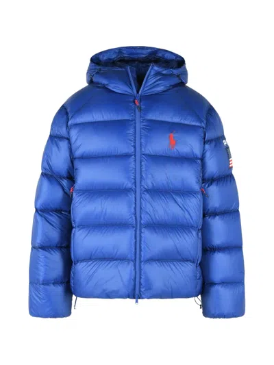 Polo Ralph Lauren The Hawthorne Flag Drawstring Logo-embroidery Jacket In Blue