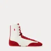 Polo Ralph Lauren The High Top Pony Ballerina Sneaker In White/red