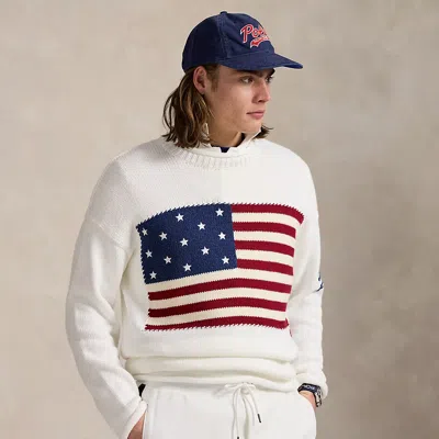 Polo Ralph Lauren The I Heart Polo Flag Sweater In Deckwash White