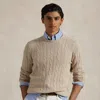 Polo Ralph Lauren The Iconic Cable-knit Cashmere Sweater In Natural Cream Heather