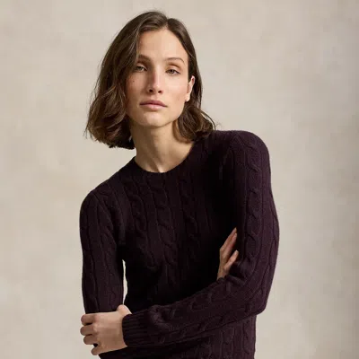 Polo Ralph Lauren The Iconic Cable-knit Cashmere Sweater In Damson Melange