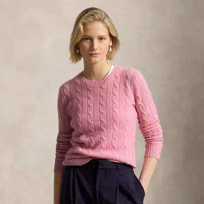 Polo Ralph Lauren The Iconic Cable-knit Cashmere Sweater In Dusty Carmel Pink